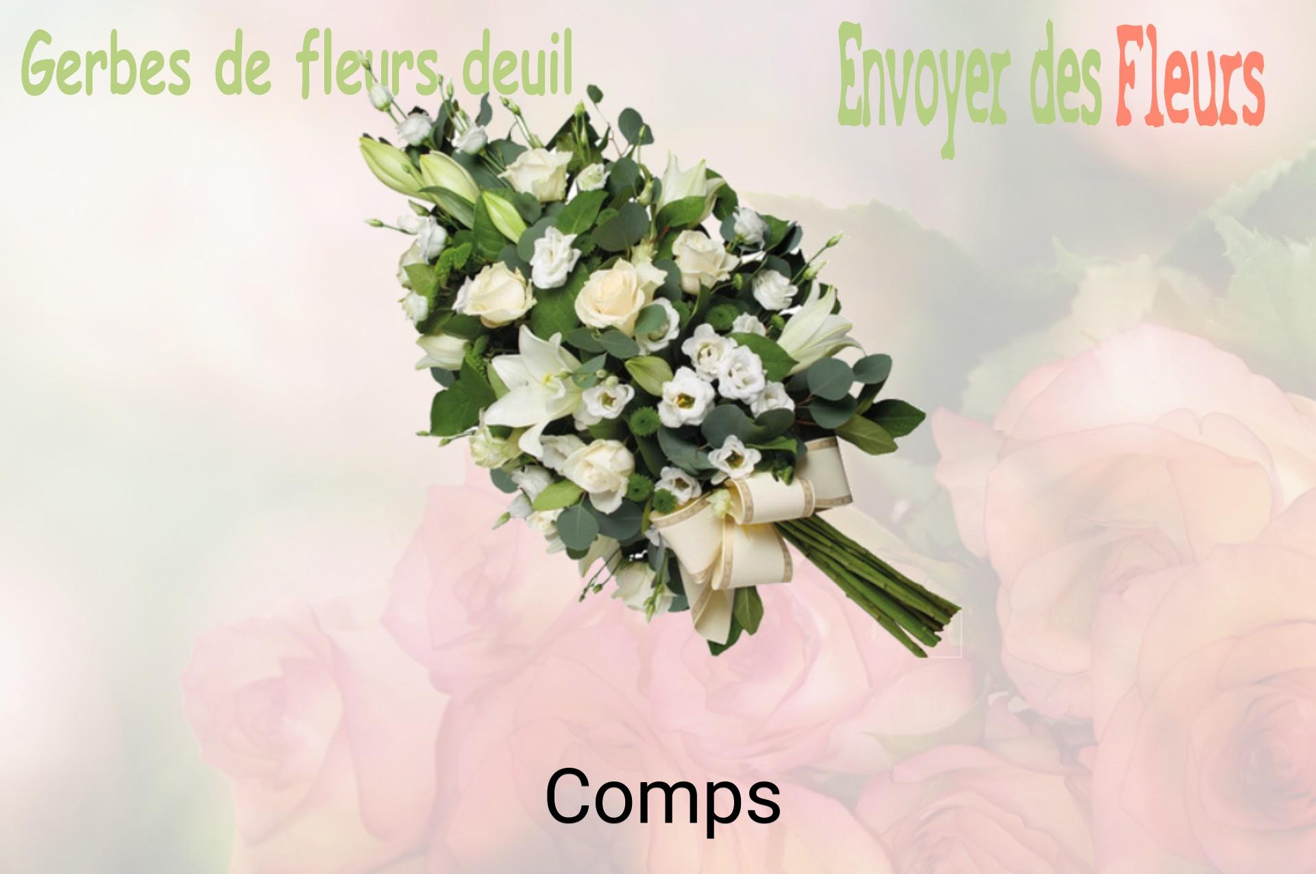 Gerbe de fleurs de deuil livrée à Comps